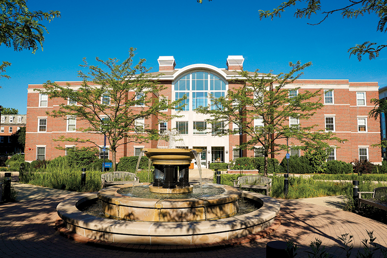 Cureton Residence Hall on the campus of Elmhurst University in suburban Chicago, IL.