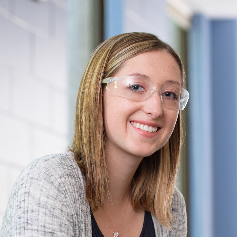 A photograph of Elmhurst College student Kristen Hulbert, who participated in one of the school's preprofessional programs.