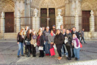 Elmhurst University students pose for a group photo while on a Study Abroad trip in Spain.