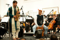 A performance during the World Music Series at Elmhurst University, held inside Hammerschmidt Memorial Chapel.