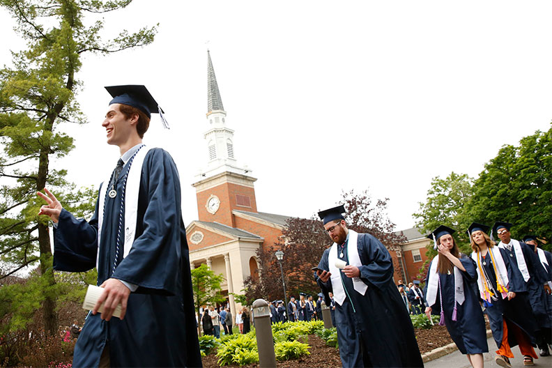 Students process during the 148th Commencement ceremony.