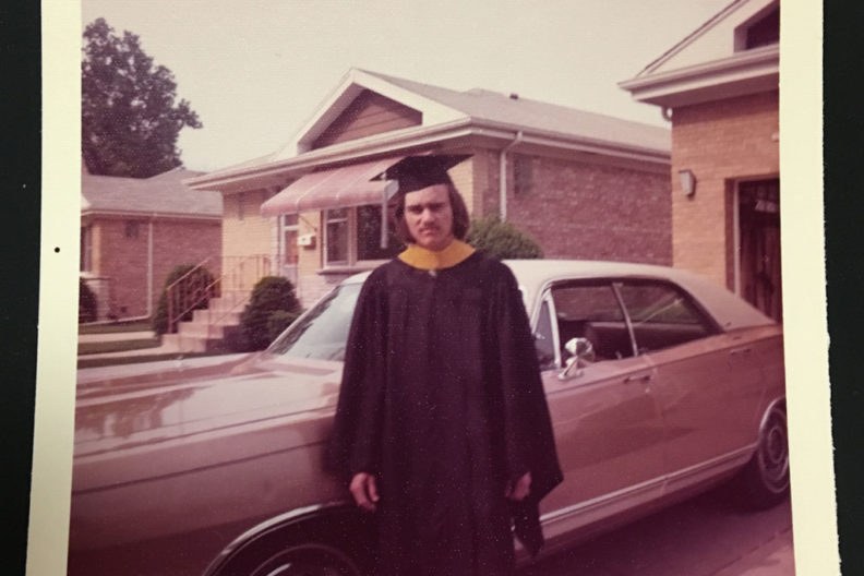 Elmhurst University alumnus Keith Reed is shown in a photo taken on his graduation day in the 1970s.