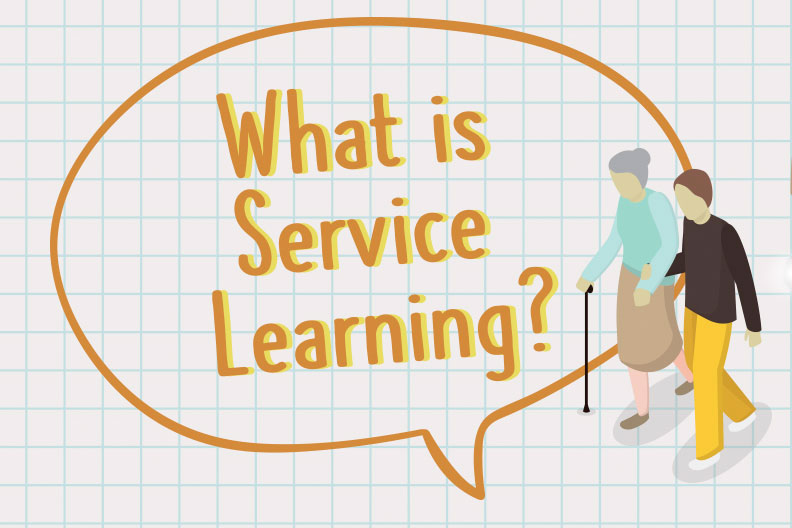 What is service learning? An educational system combining theory in the classroom with real-world community service.