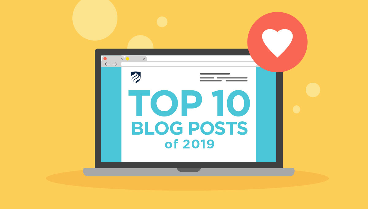An illustration shows a computer monitor with the headline "Top 10 Blog Posts of 2019."