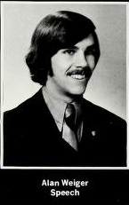 Elmhurst University professor Alan Weiger, seen in his 1972 yearbook photo while he was an undergrad at Elmhurst.