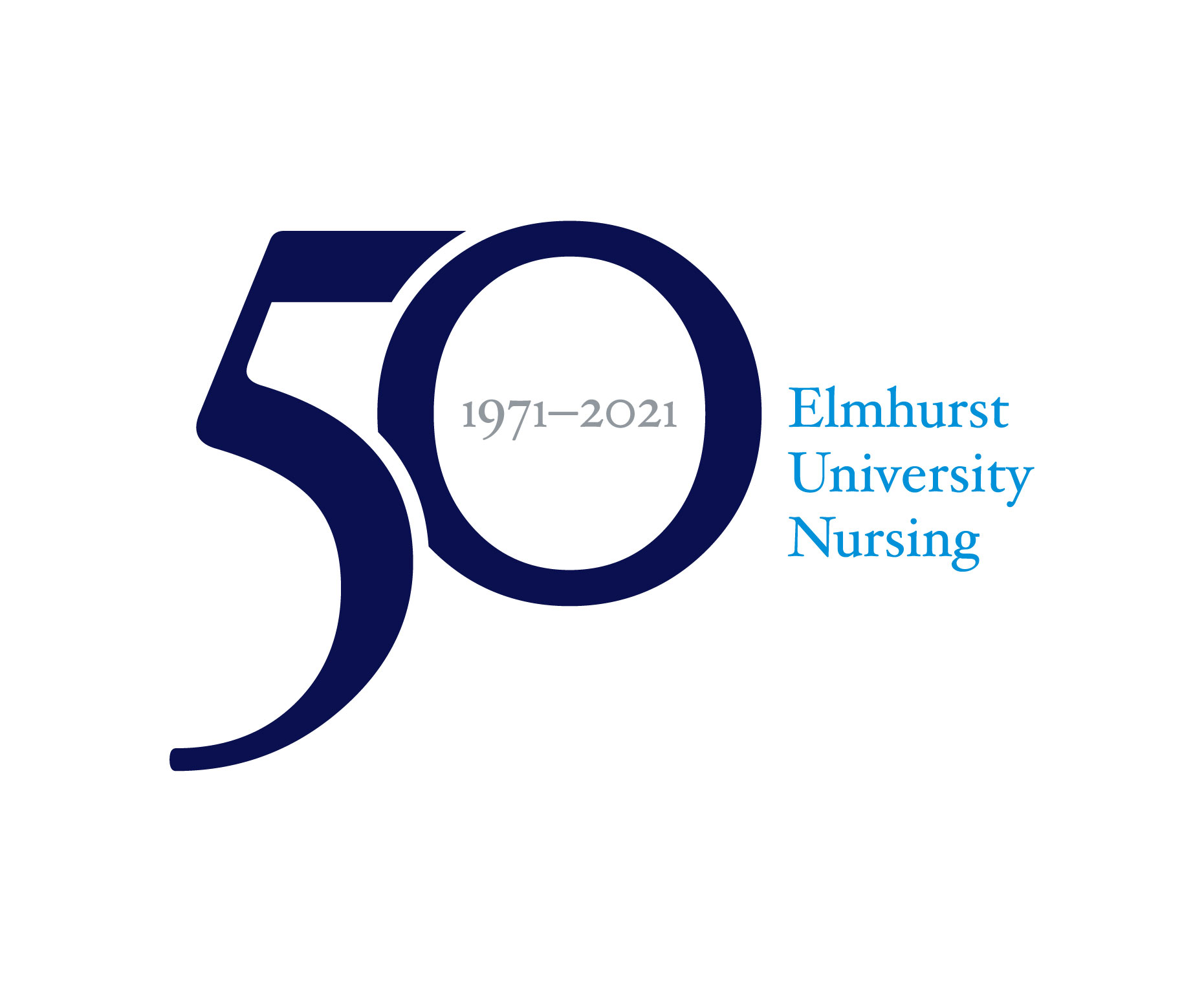 Logo that reads "50 (1971-2021) Elmhurst University Nursing"