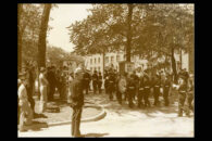 Historical photo of Elmhurst University Homecoming festivities.