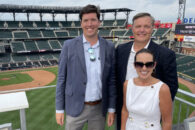 Elmhurst University Vice President for Institutional Advancement Andrew Knap, President Troy D. VanAken and Dr. Annette VanAken.