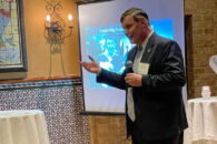 Troy VanAken speaking at the President's Road Trip Tampa event.