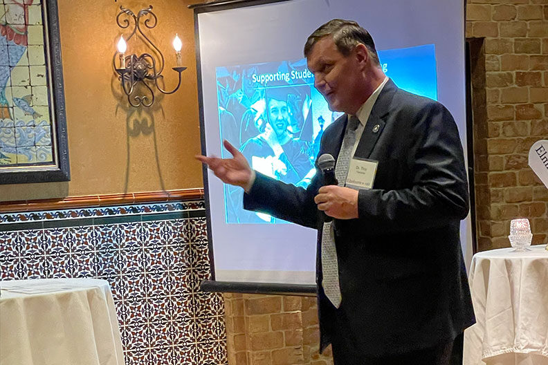 Troy VanAken speaking at the President's Road Trip Tampa event.