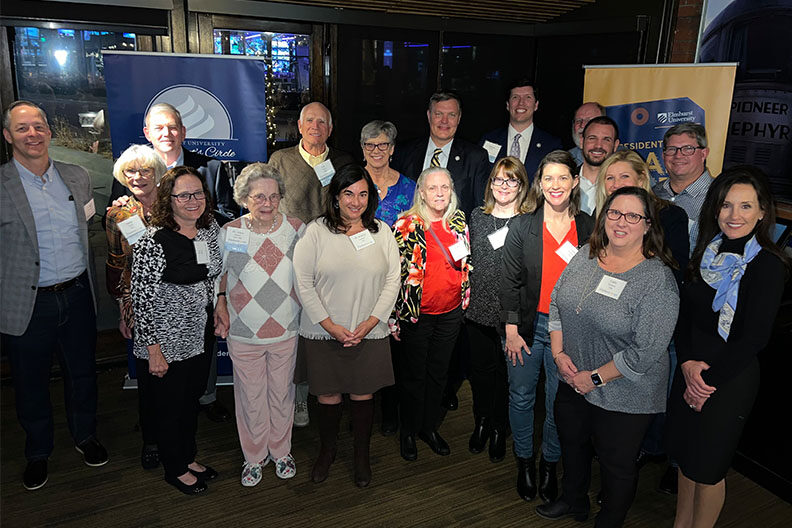 Group photo of the attendees at the 2022 President's Road Trip Denver event.