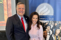 Troy and Annette VanAken at the President's Road Trip Milwaukee event on April 21, 2022.
