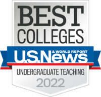 2022 U.S. News and World Report Best Colleges rankings badge for Best Undergraduate Teaching