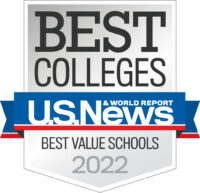 2022 U.S. News and World Report Best Colleges rankings badge for Best Value Schools