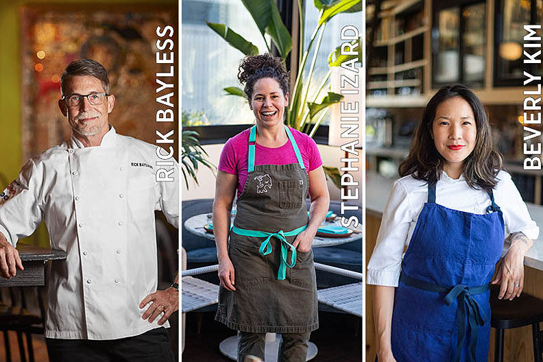 Chicago fine dining chefs Rick Bayless, Stephanie Izard and Beverly Kim.