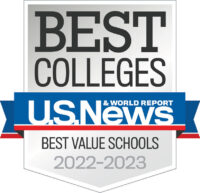 2022-2023 U.S. News and World Report Best Colleges rankings badge for Best Value Schools