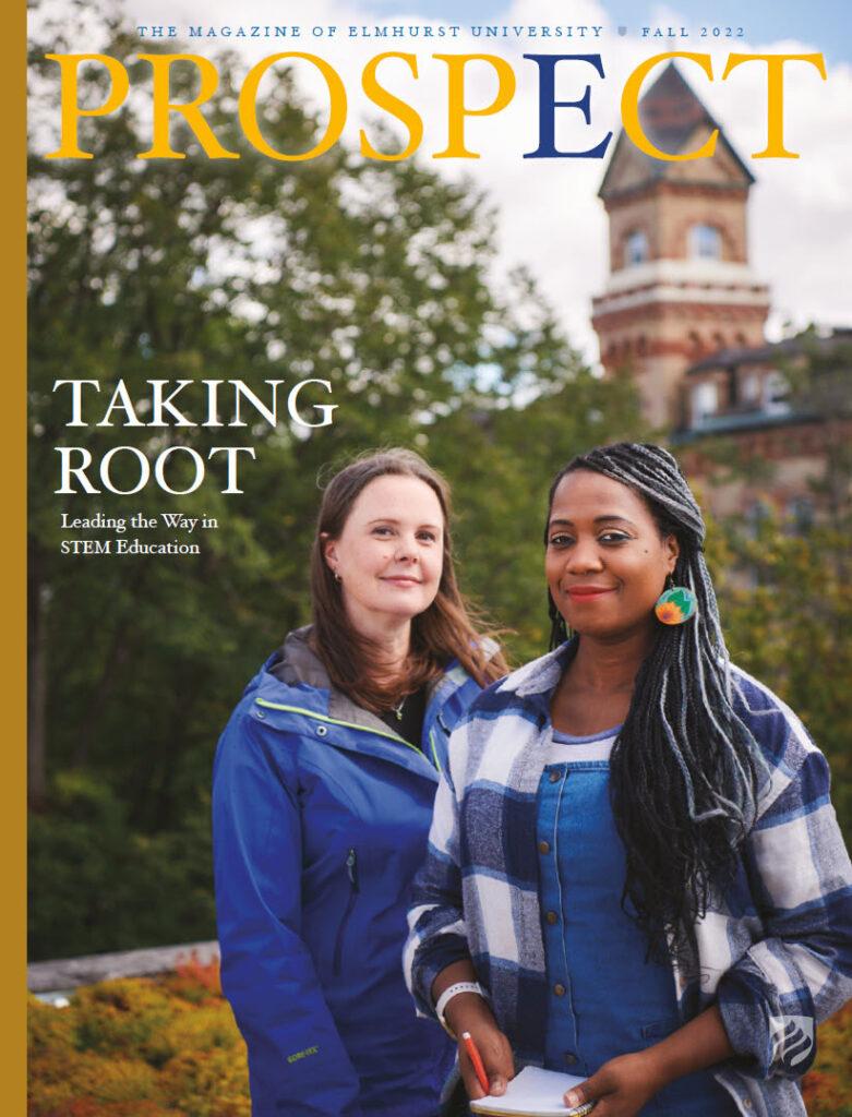Cover of the Fall 2022 issue of Prospect magazine, the official magazine of Elmhurst University.