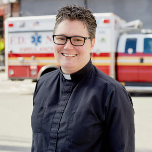Rev. Ann Kansfield, ordained in the United Church of Christ and the first woman chaplain for the New York City Fire Department