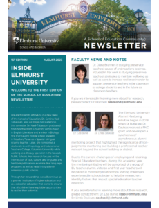 School of Education August 2023 Newsletter, front page