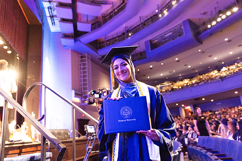 Elmhurst University’s Undergraduate Commencement at the Rosemont Theatre on Saturday, May 24, 2025 in Rosemont, IL. Photo by Sol Neelman
